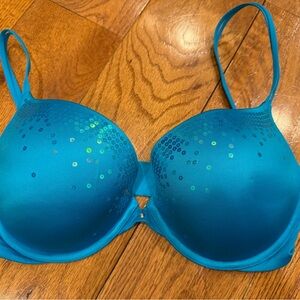 Victoria Secret Teal Sequin Very Sexy Push up bra